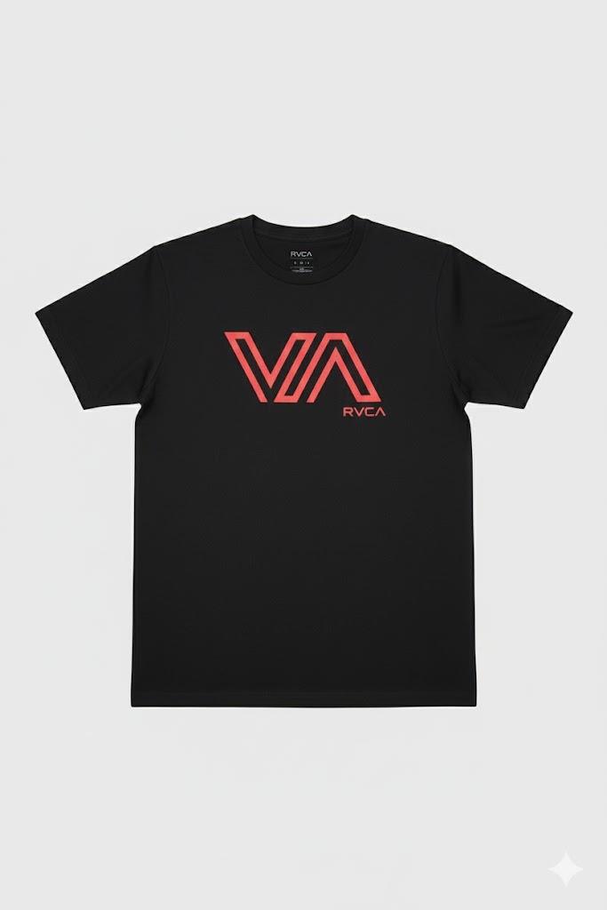 Rvca Mens Stencil Short Sleeve Tee Off Black