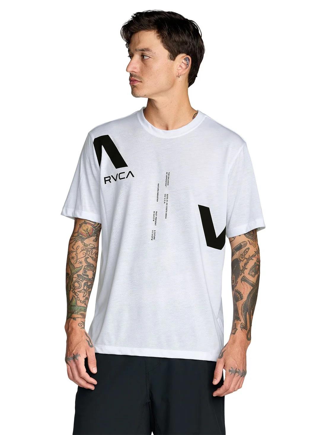 Rvca Mens Va Divided Short Sleeve Tee White