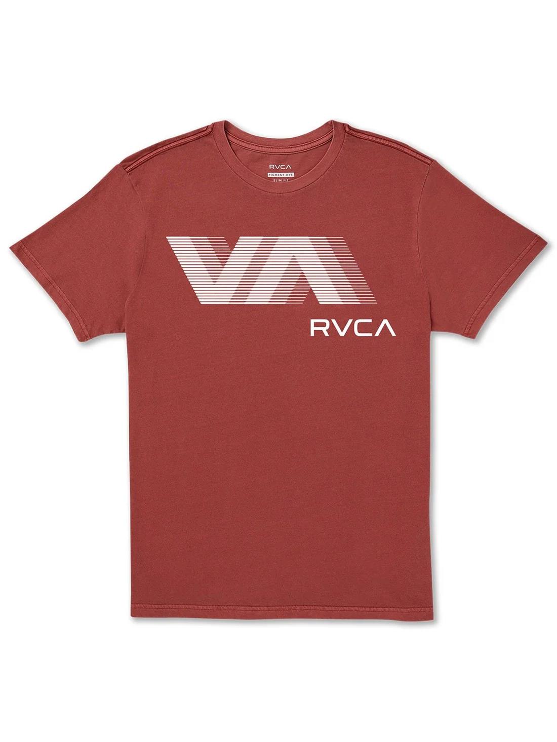 Rvca Mens Va Rvca Blur Short Sleeve Tee Dusty Red