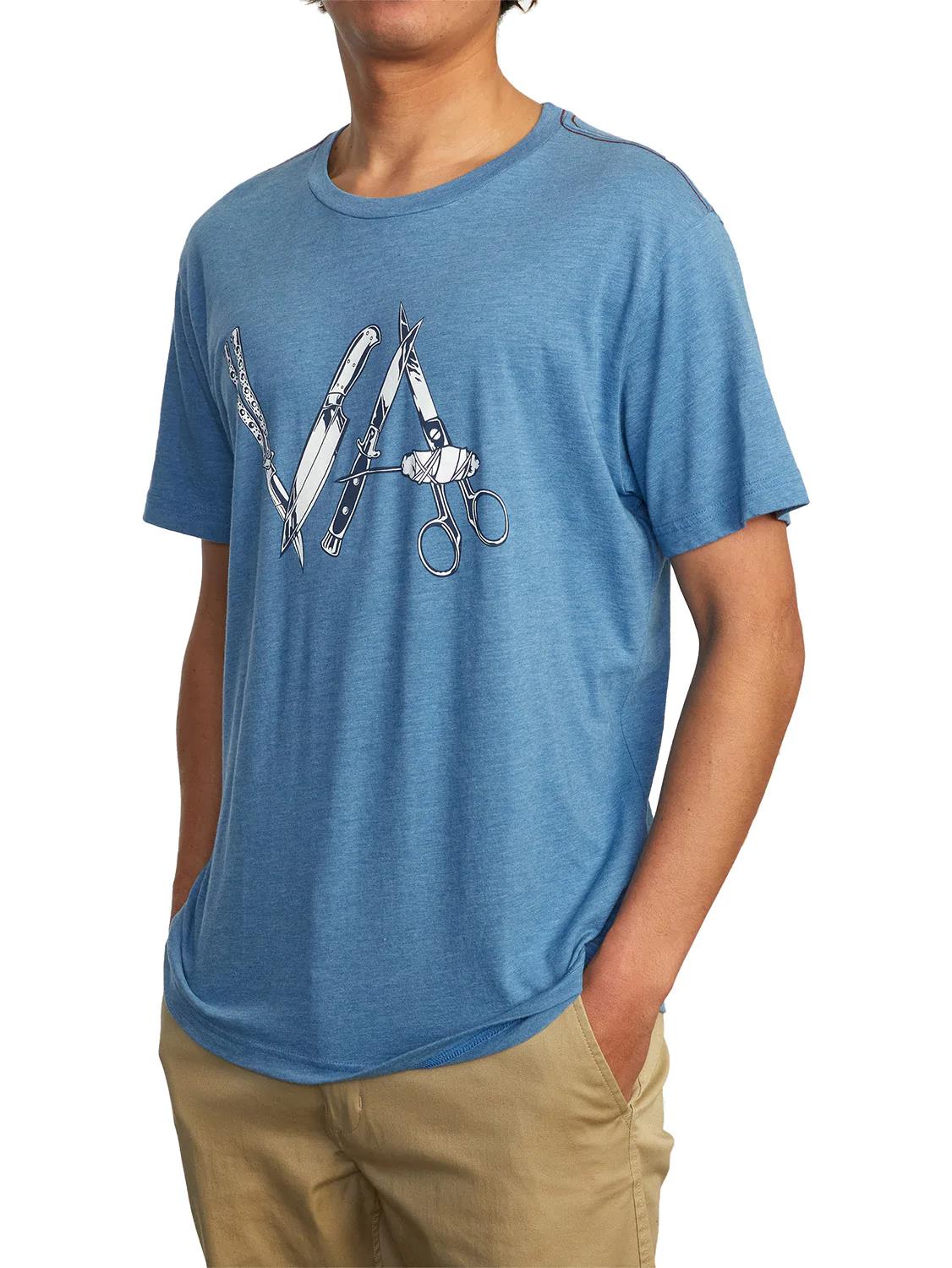 Rvca Mens Weapons Short Sleeve Tee French Blue