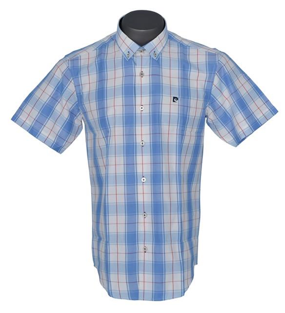 Pierre Cardin Mens Short Sleeve Shirt Blue