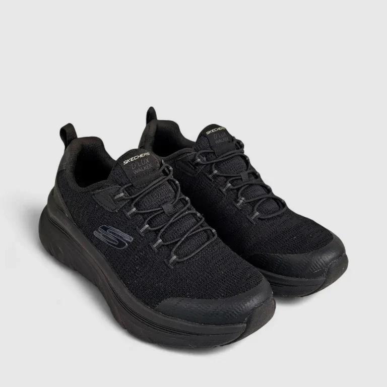 Skechers Mens D’lux Walker Pensive Sneaker Black Black