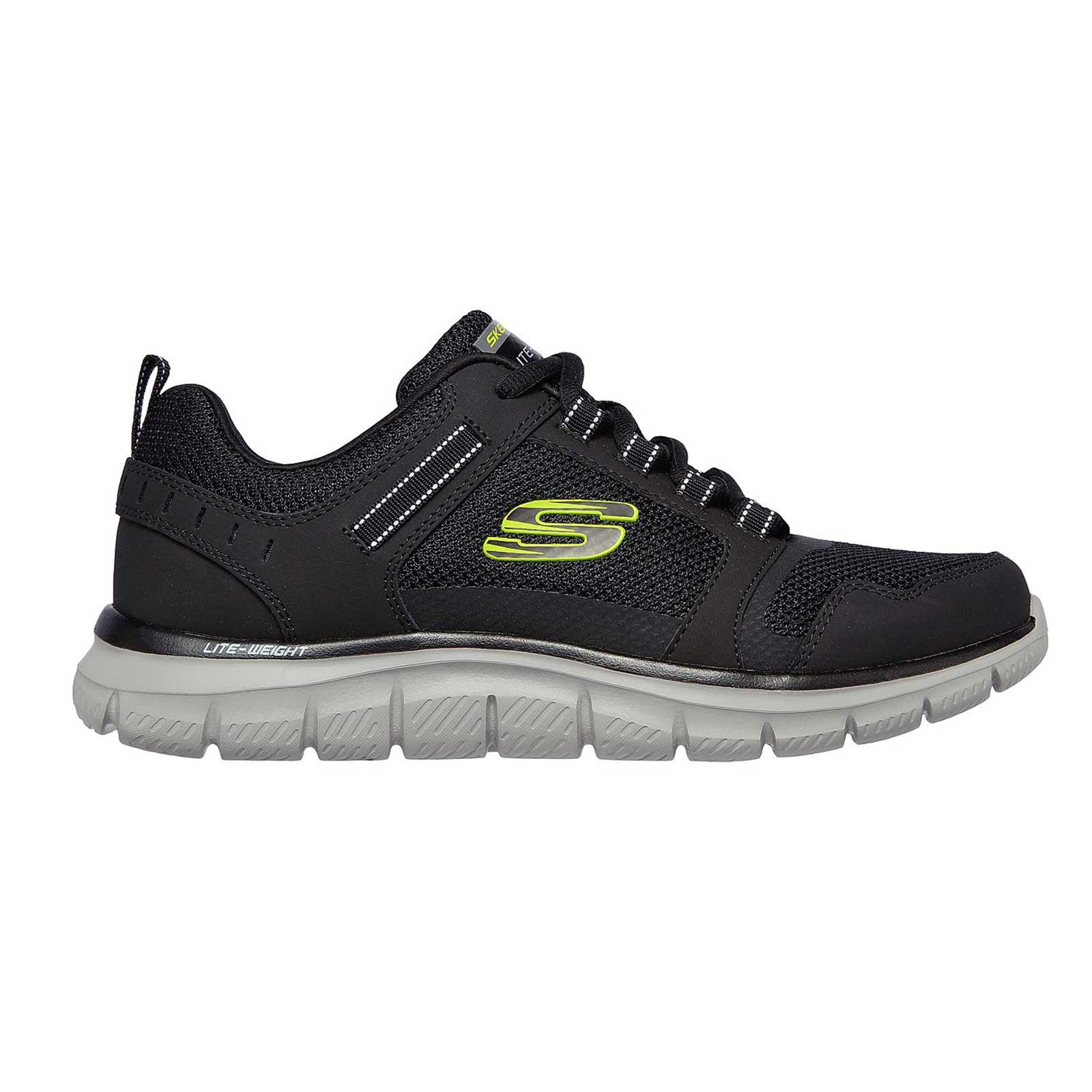 Skechers Mens Sport Track Sneaker Black Lime