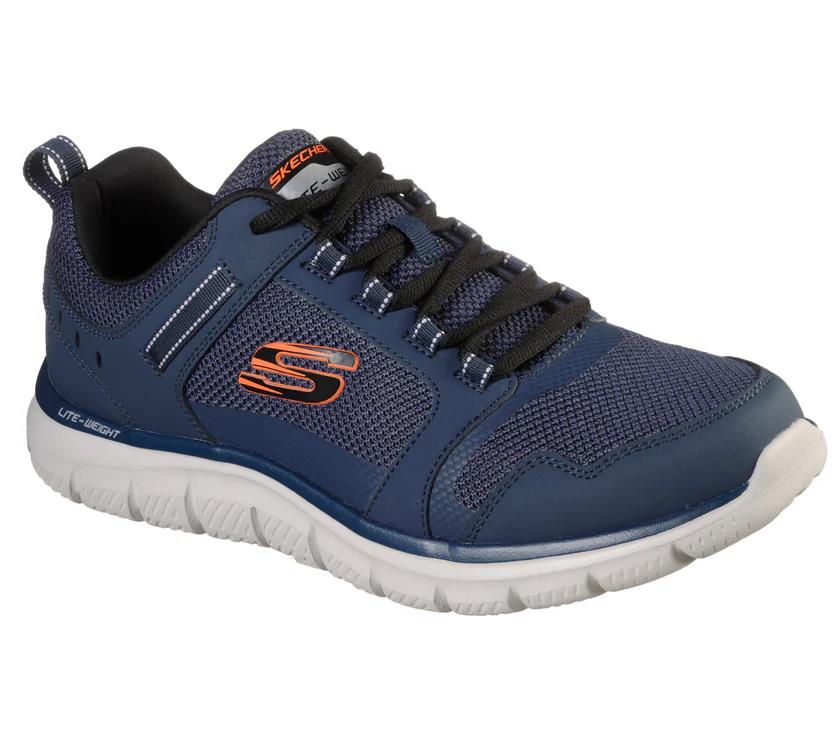 Skechers Mens Sport Track Sneaker Navy Orange