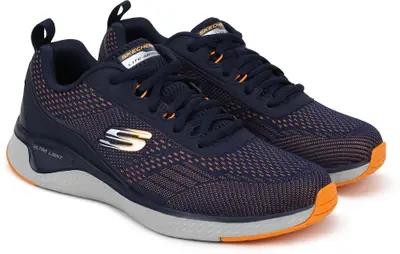 Skechers Mens Solar Fuse Sneaker Navy Orange
