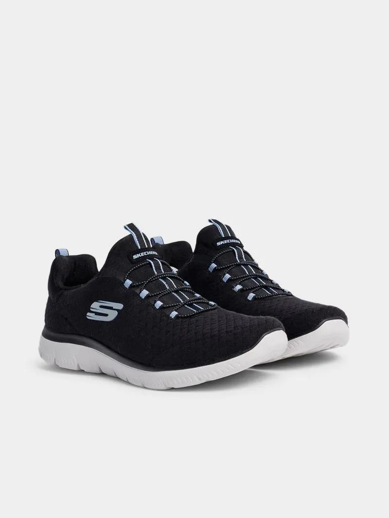 Skechers Womens Summits Sneaker Black White