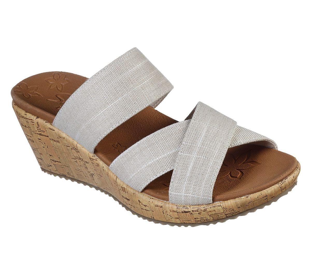 Skechers Womens Beverlee Wedge Sandal Natural