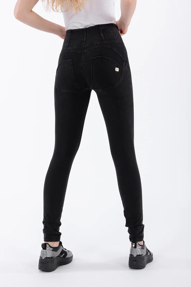 Freddy Womens High Waist Long Length Jean Black Black Stitch