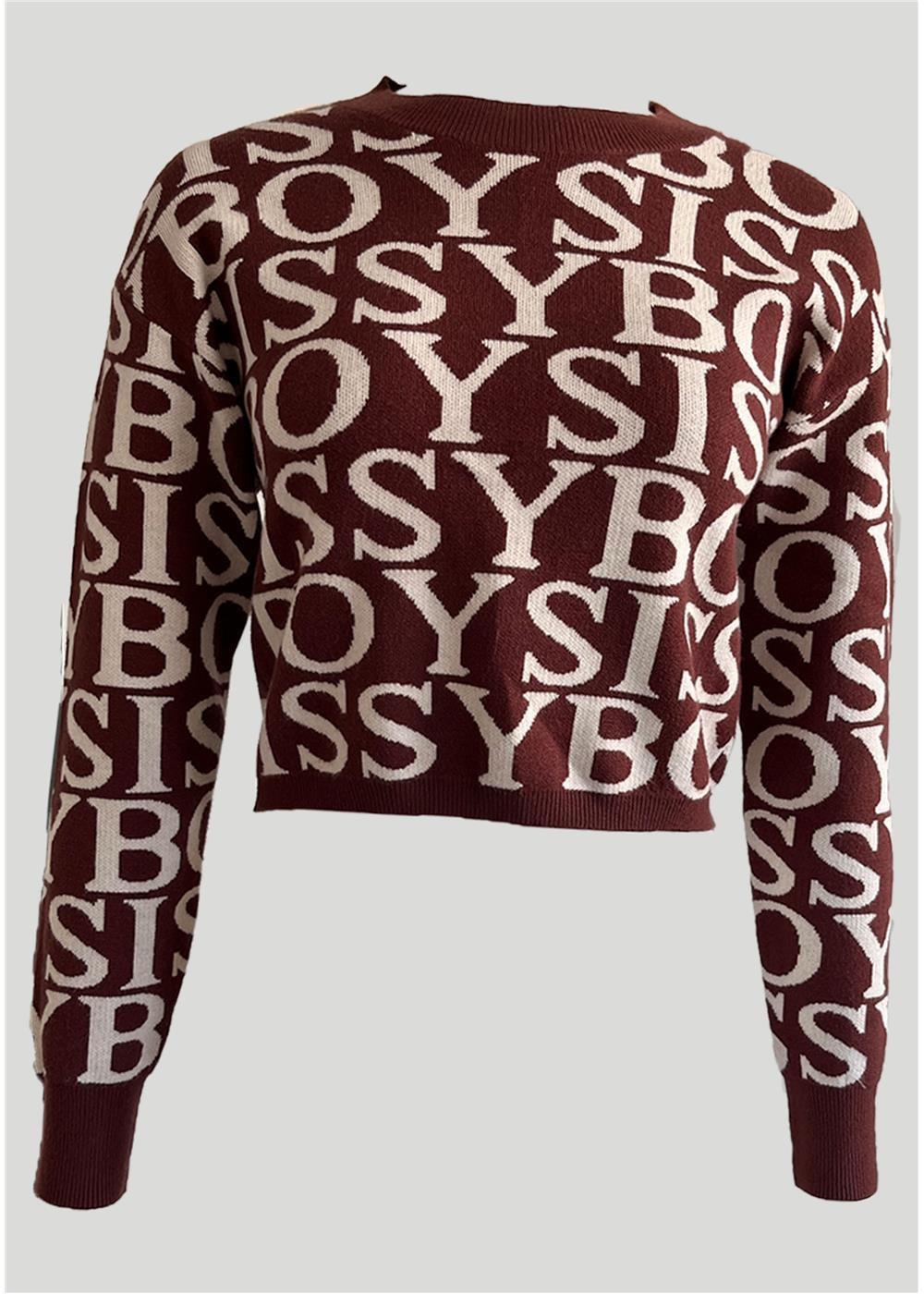 Sissy Boy Womens Chelsea Sweater Brown Cream