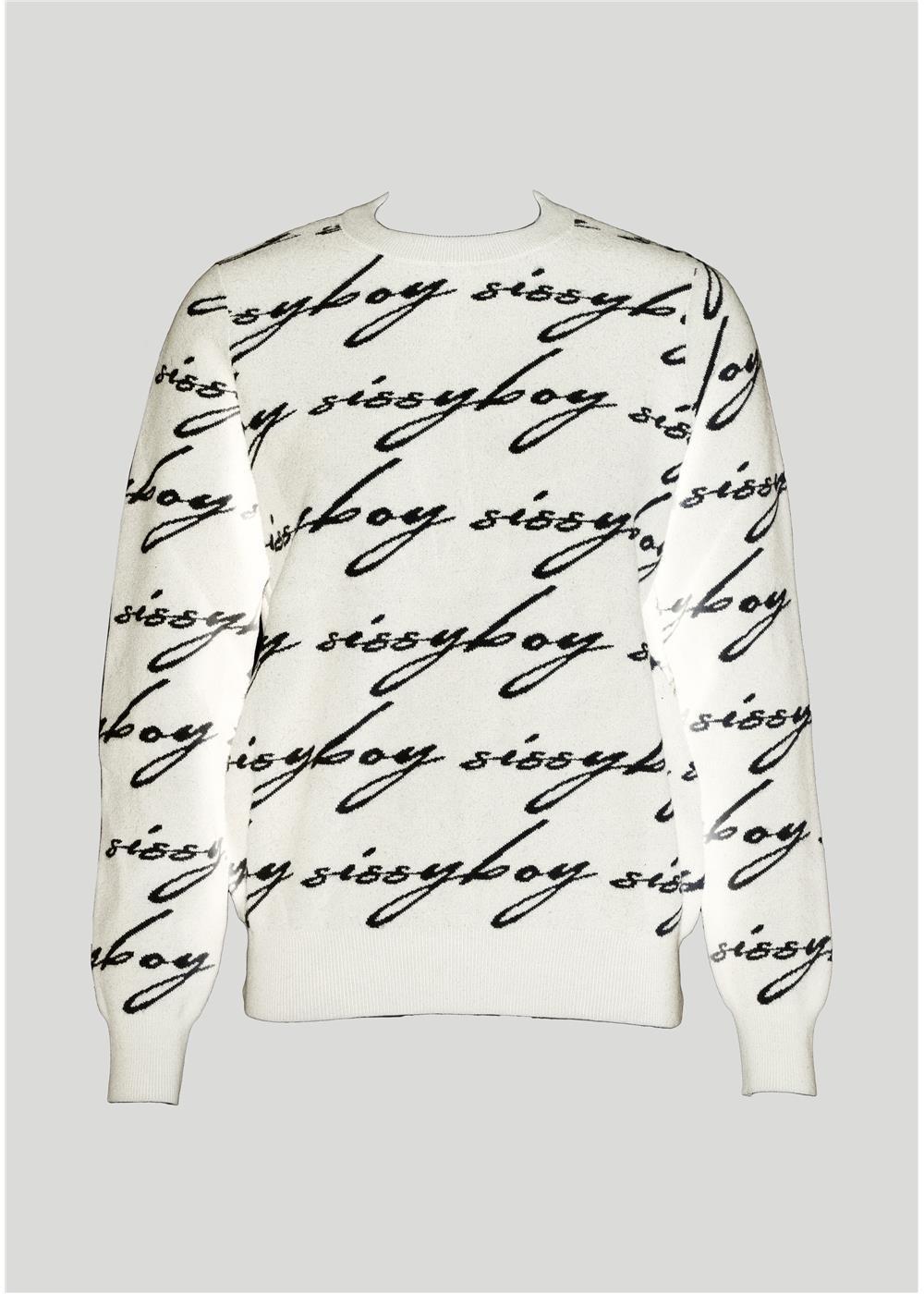 Sissy Boy See Me Knit Sweater Off White Black