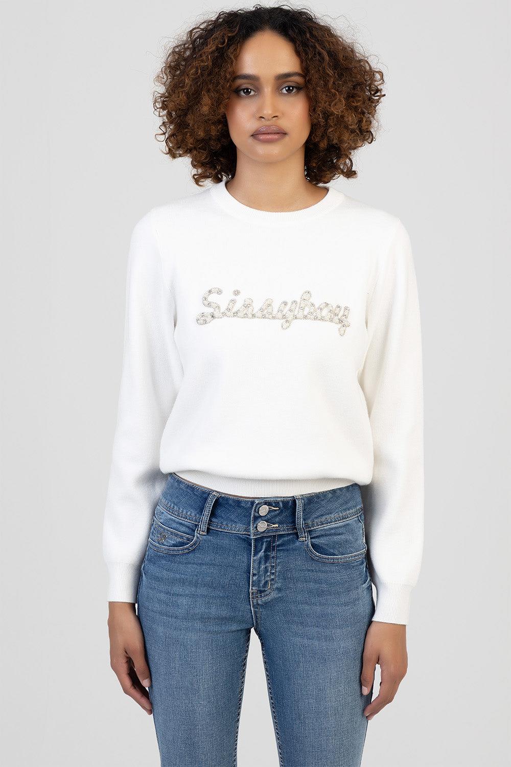 Sissy Boy Womens Fine By Me Knit Sweater Off White