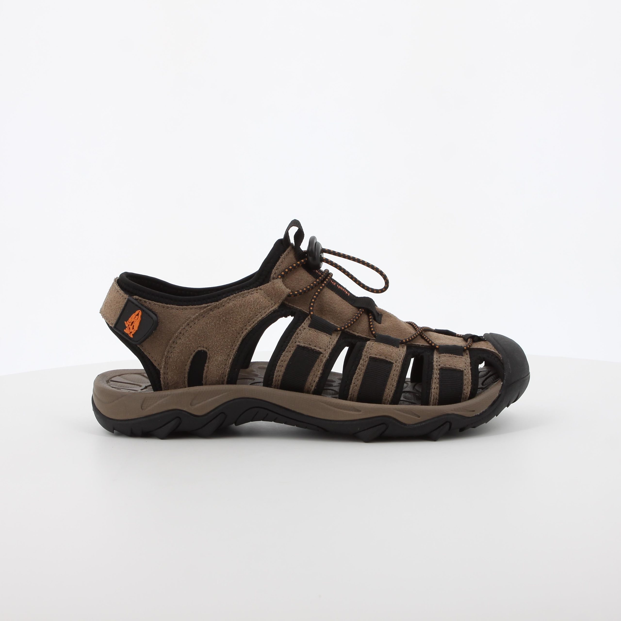 Hush Puppies Mens Porting Sandal Taupe Suede Mesh