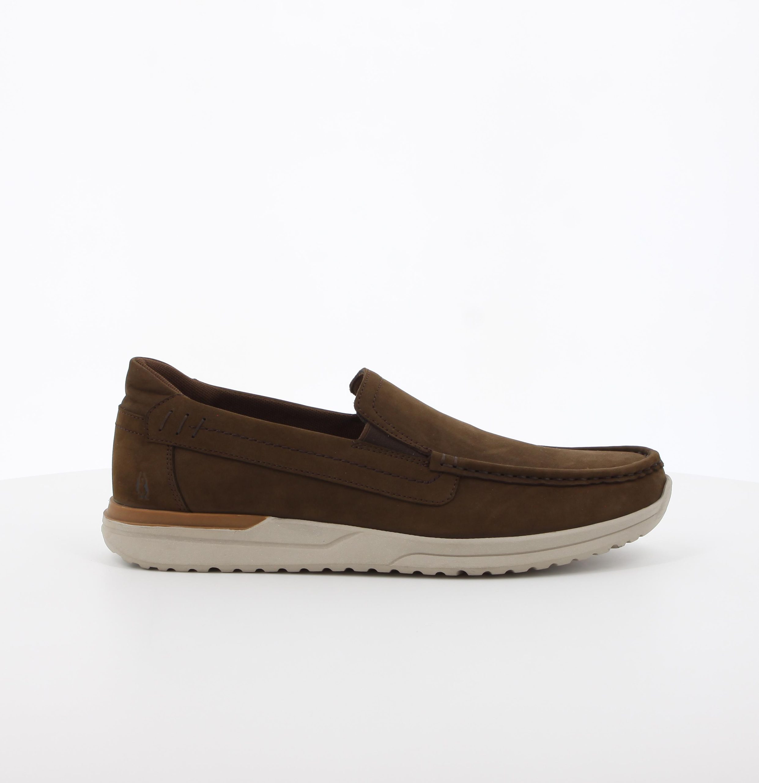 Hush Puppies Mens Harrison Nubuck Leather Shoe Coffee
