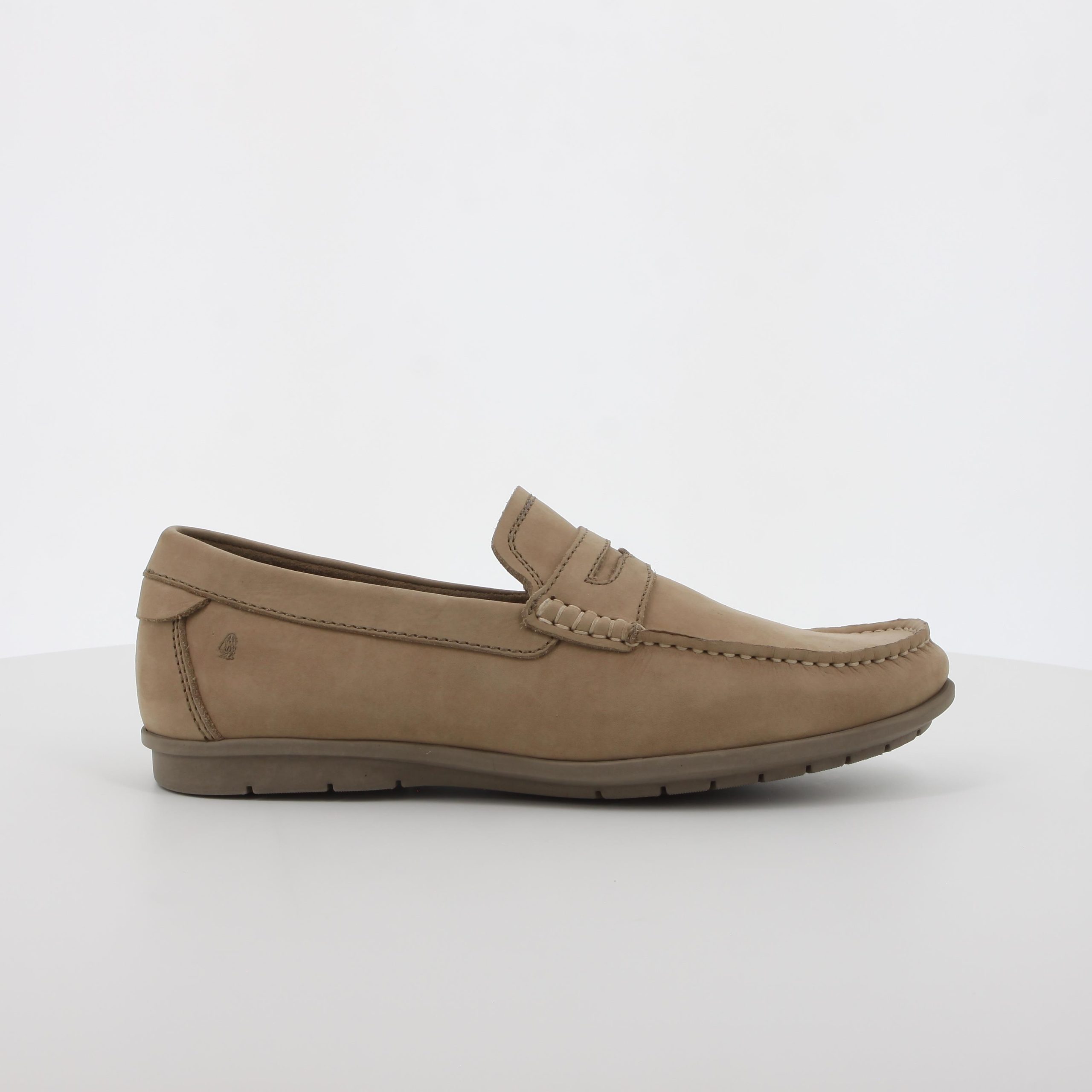 Hush Puppies Mens Hudson Tortota Cow Nubuck Leather Loafer Taupe