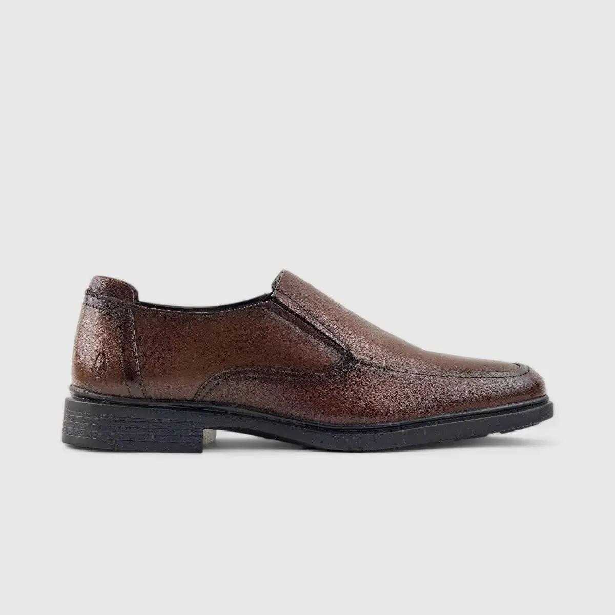 Hush Puppies Mens Jerry Cow Crust Leather Shoe Tan