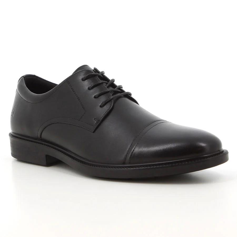 Hush Puppies Mens Reggie Cow Leather Shoe Black