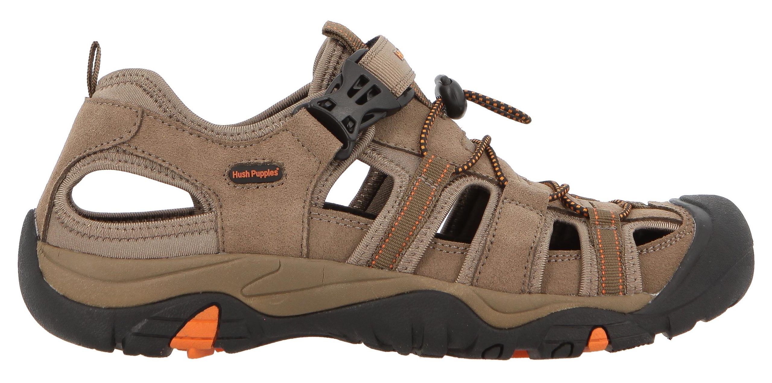 Hush Puppies Mens Hite Cow Suede Mesh Sandal Smokey Brown