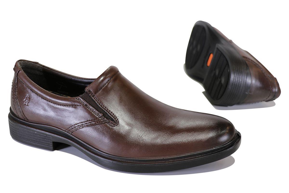 Hush Puppies Mens Victor Plain Toe Slip On Dark Tan  Cow