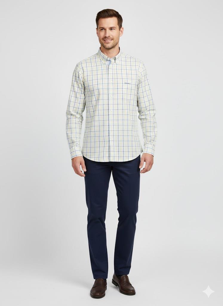 Pringle Mens Edward Long Sleeve Shirt Yellow