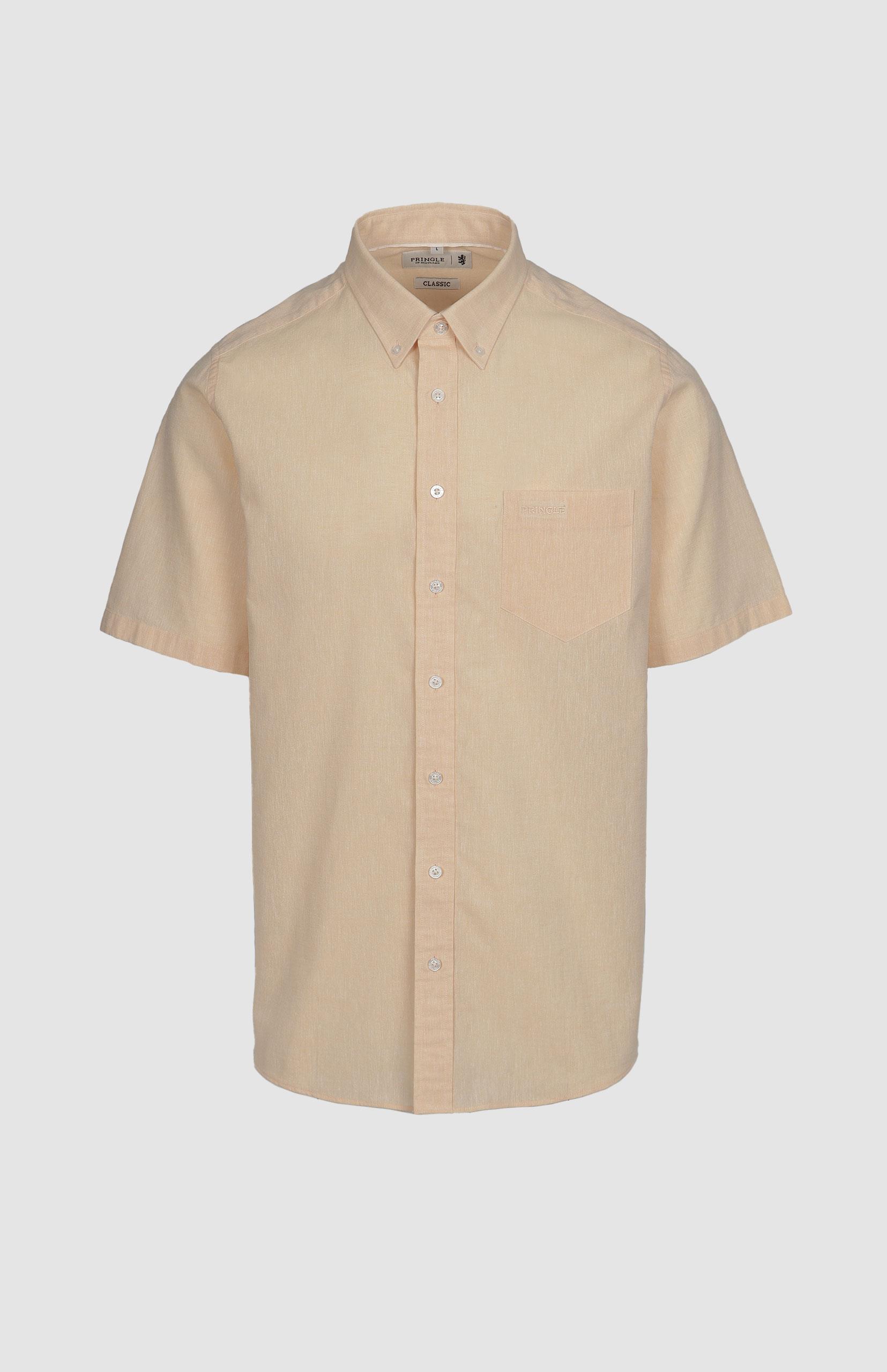 Pringle Mens Barry Classic Short Sleeve Short Shirt Peach