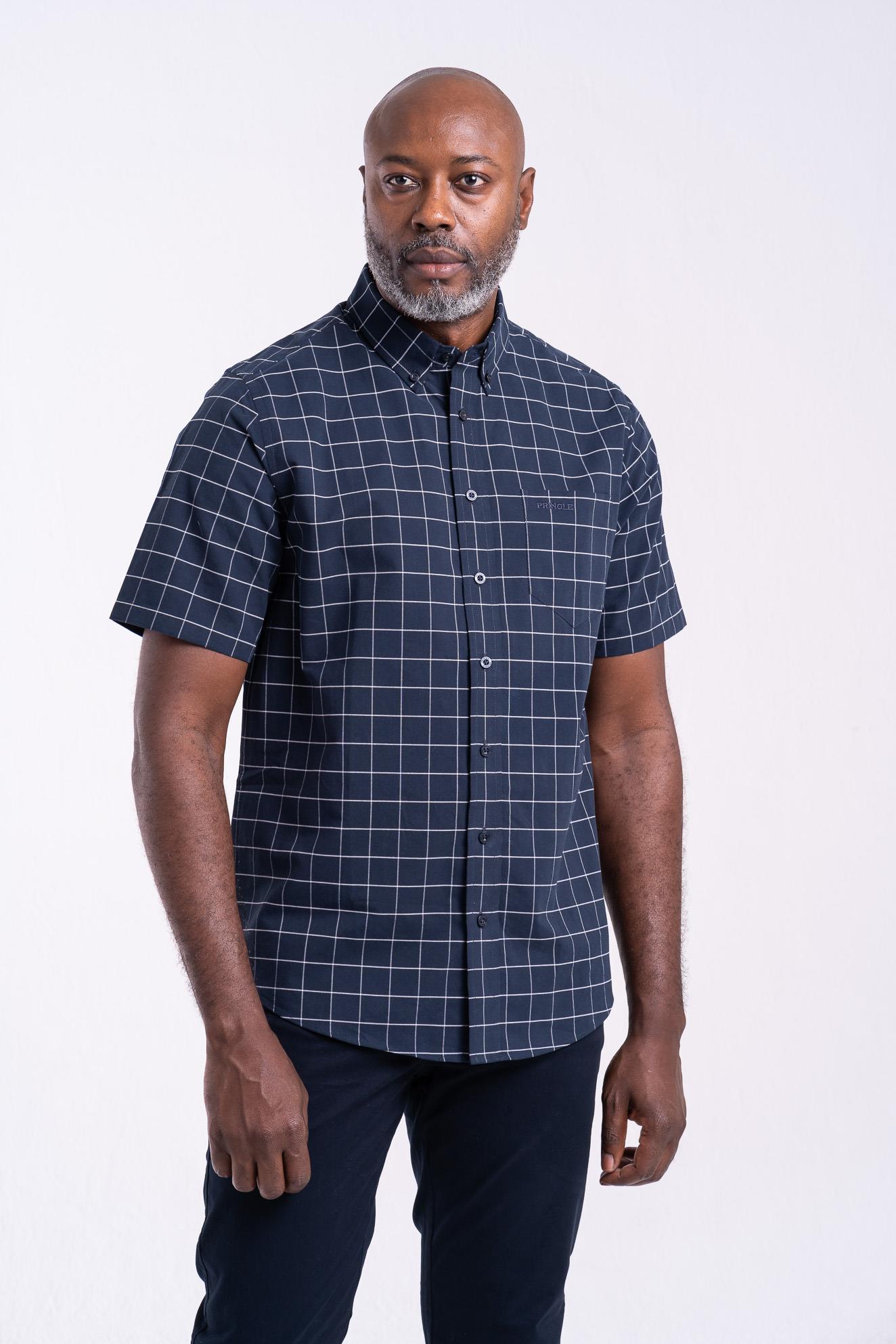 Pringle Mens Oscar Classic Short Sleeve Shirt Oscar Navy