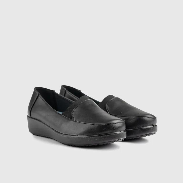 Hush Puppies Womens Marilu Shoe Black Oily Leather