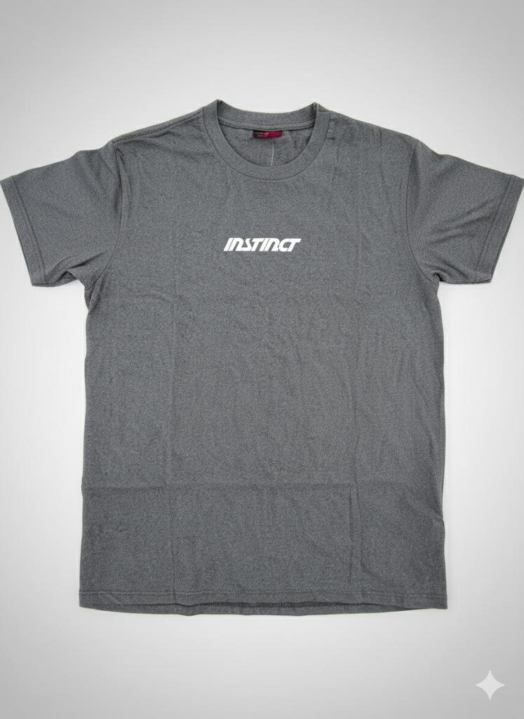 Instinct Mens Small Middle Chest Logo Tee Charcoal