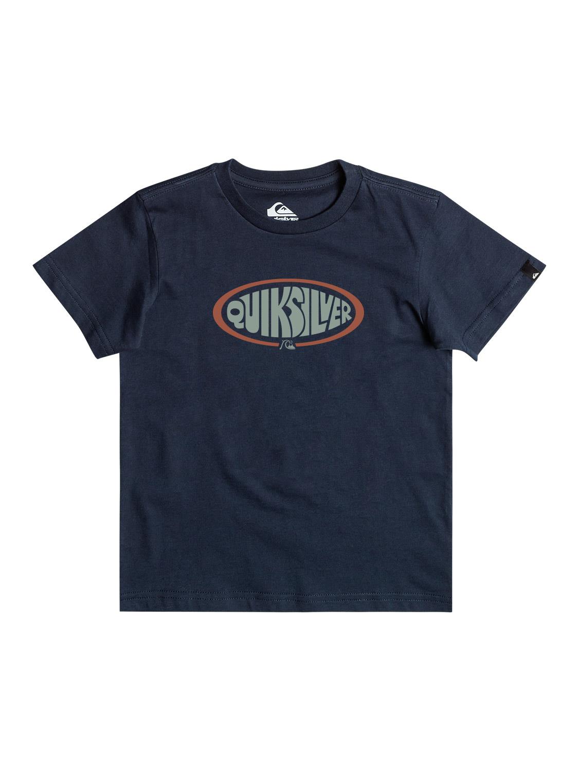 Quiksilver Boys Oval Script Short Sleeve Tee Navy Blazer
