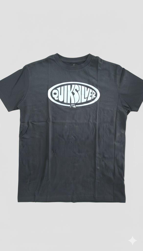 Quiksilver Boys Oval Script Short Sleeve Tee Off Black
