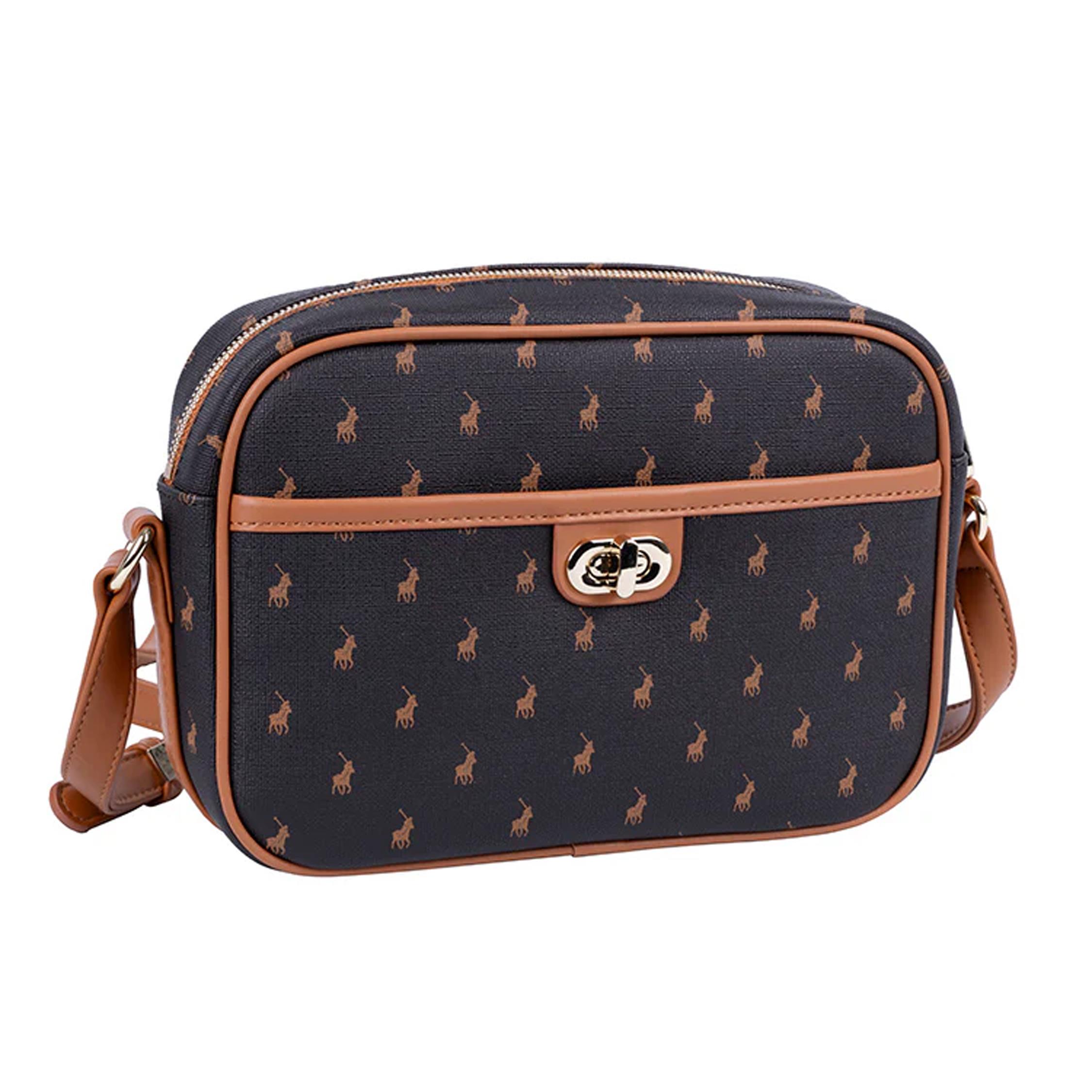 Polo Iconic Camera Bag Turn Lock Brown