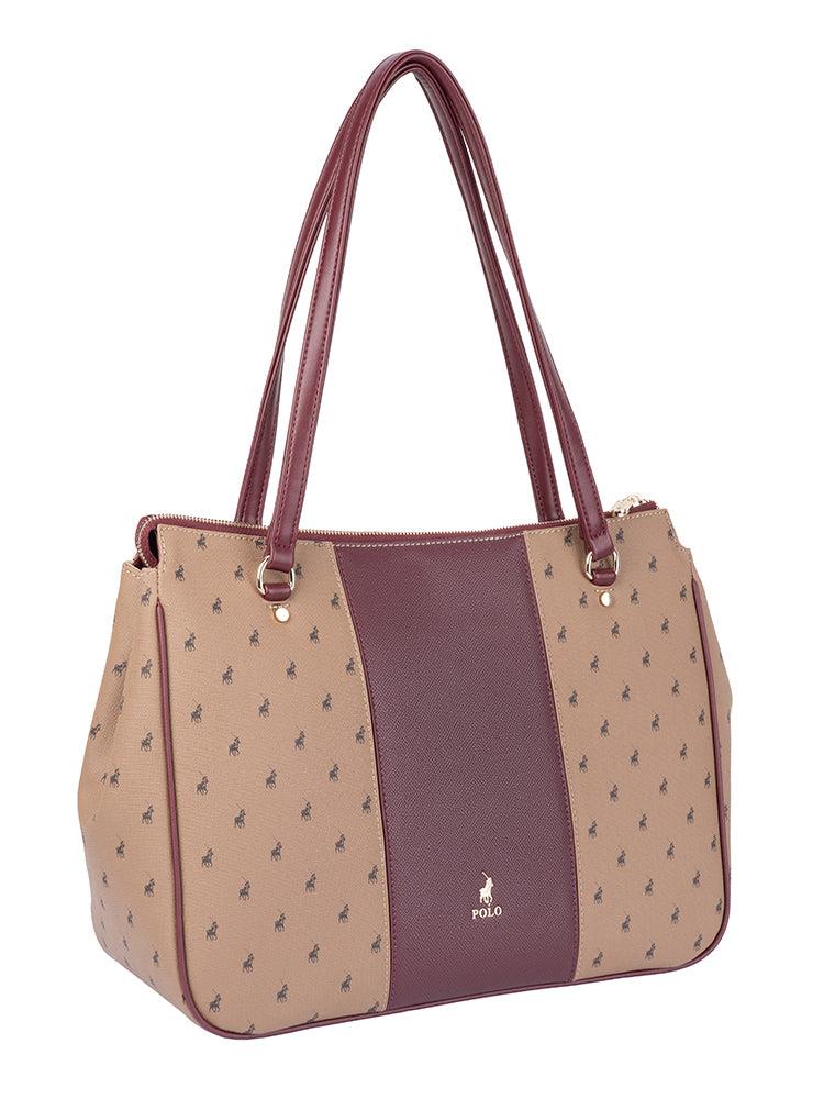 Polo Sonora Tote Handbag Burgandy