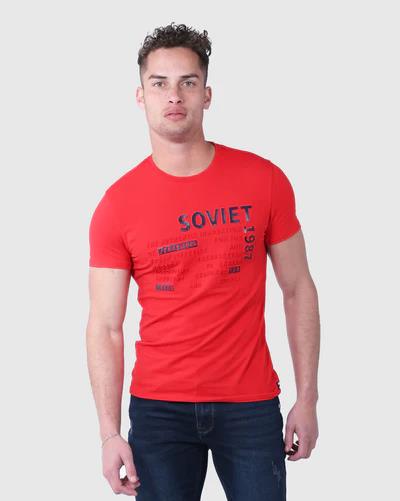 Soviet Mens Racket Short Sleeve Tee Red