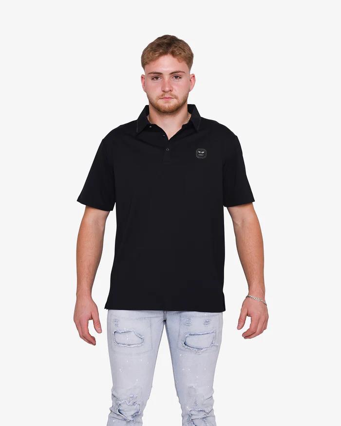 Soviet Mens Sobral Short Sleeve Golfer Black