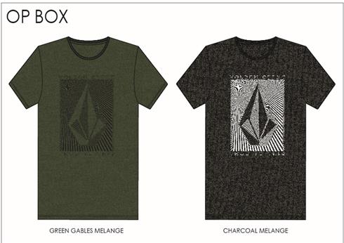 Volcom Mens Op Box Short Sleeve Tee Charcoal Mel