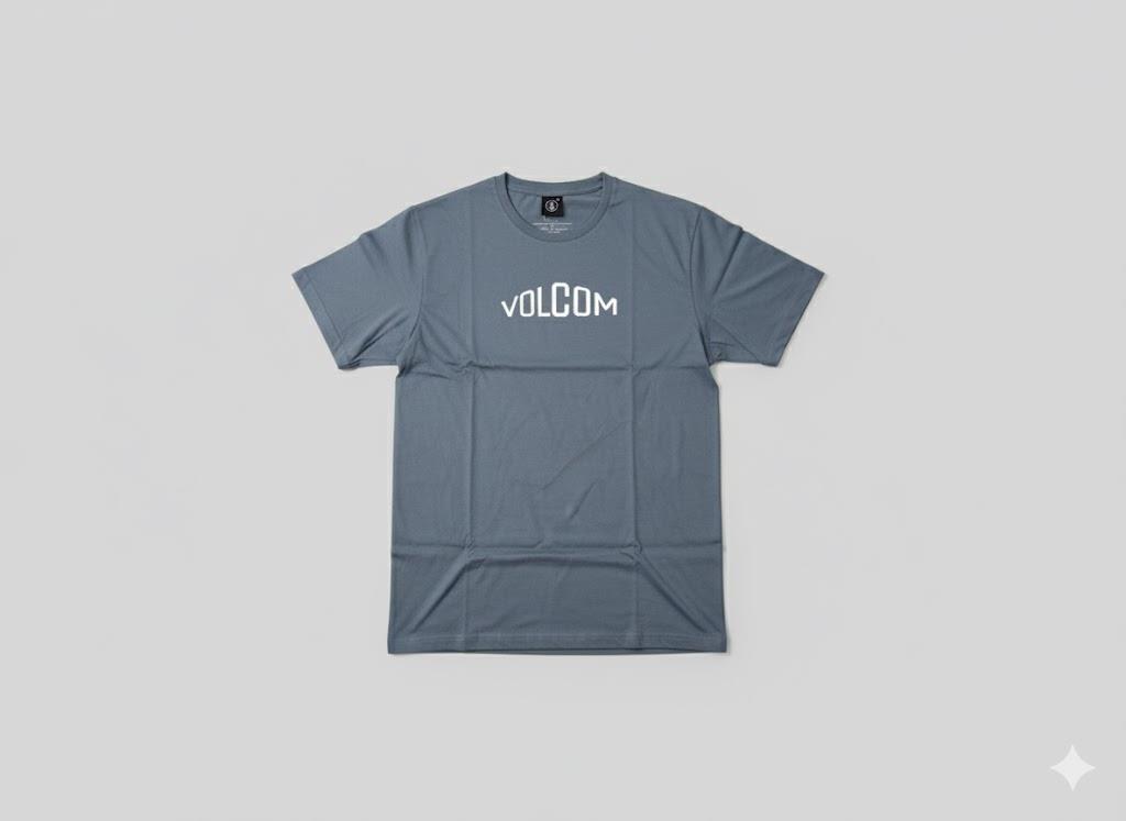 Volcom Mens Waxer Short Sleeve Tee Ombre Navy