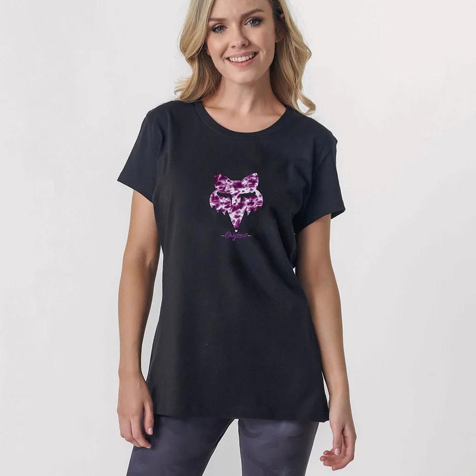 Fox Womens Tie Dye Short Sleeve Tee Black