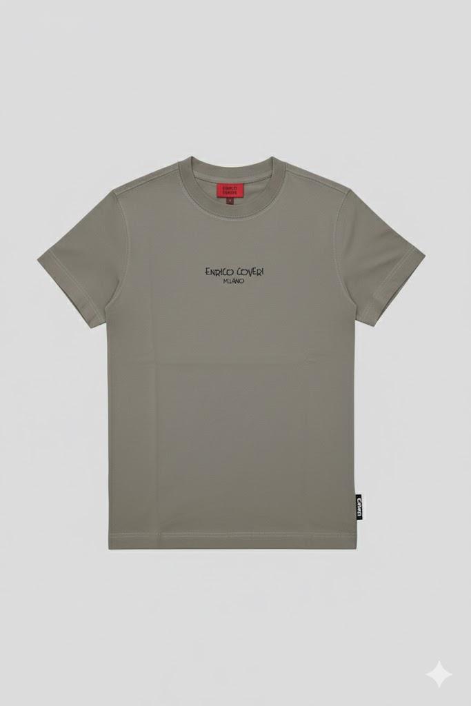 Enrico Coveri Mens Short Sleeve Tee Grey Green