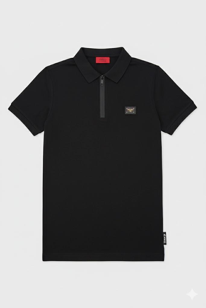 Enrico Coveri Mens Short Sleeve Golfer Black
