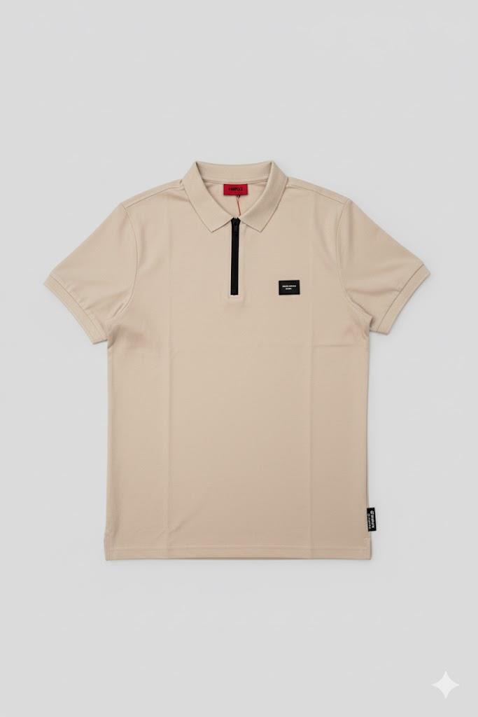 Enrico Coveri Mens Short Sleeve Golfer Dark Khaki