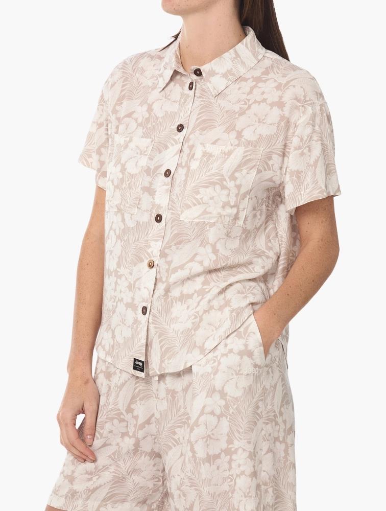 Jeep Womens Resort Printed Shirt Multi