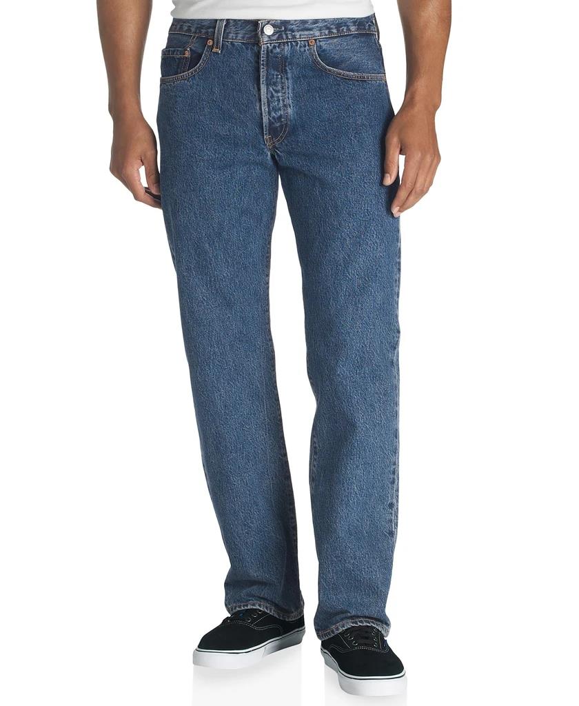 Levis Mens 501 Straight Leg Jean Medium Stonewash