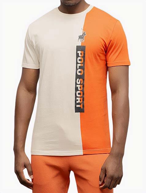 Polo Mens Sport Cut & Sew Short Sleeve Tee Ecru