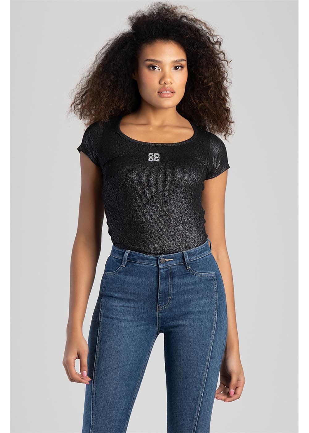 Sissy Boy Womens Future Lover Short Sleeve Fashion Top Black