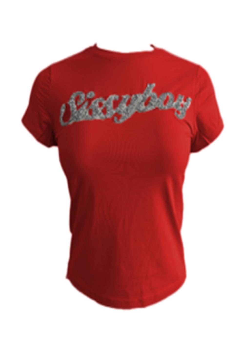 Sissy Boy Regular Short Sleeve Tee With Bling Red