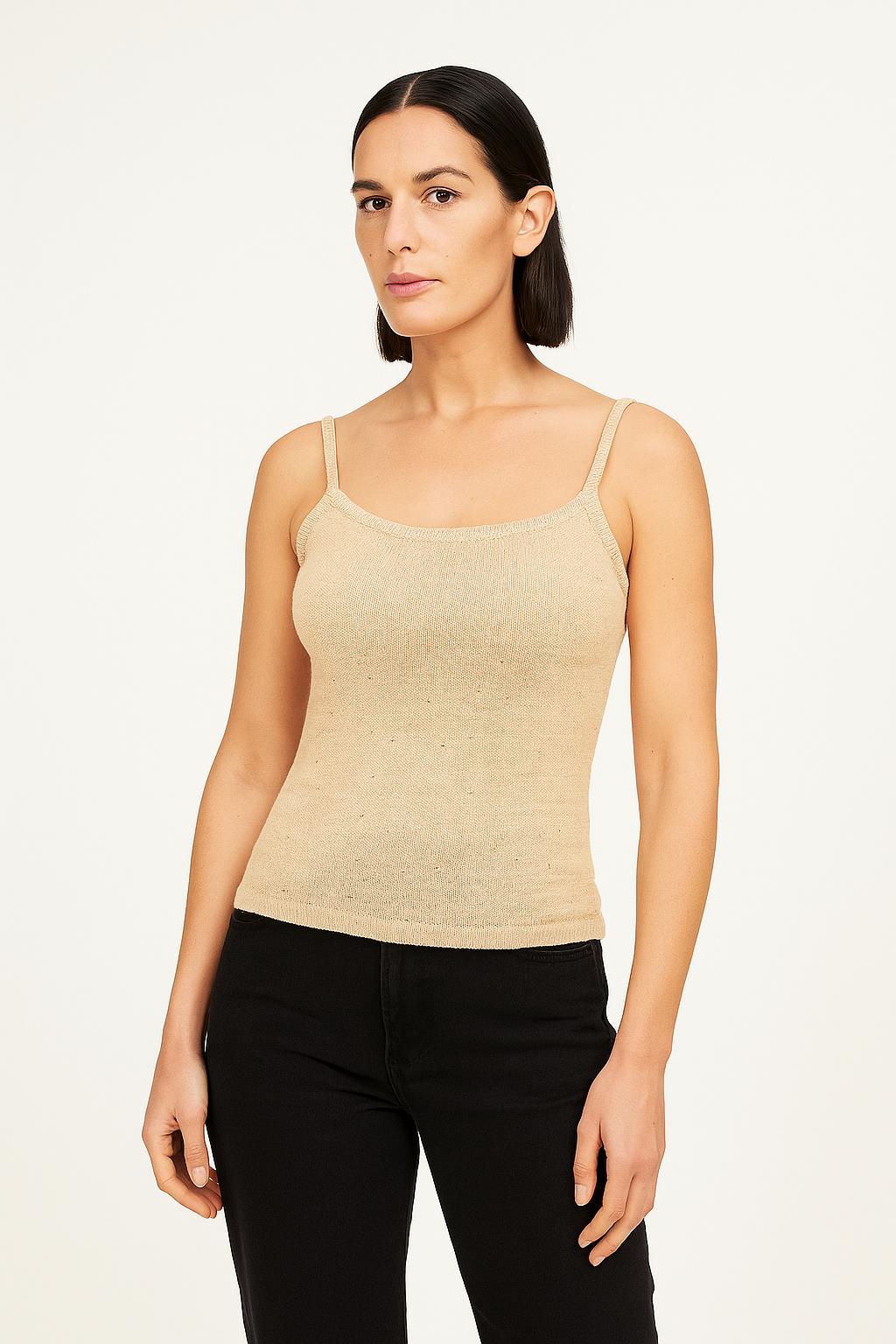 Sissy Boy Strappy Knit Top Gold