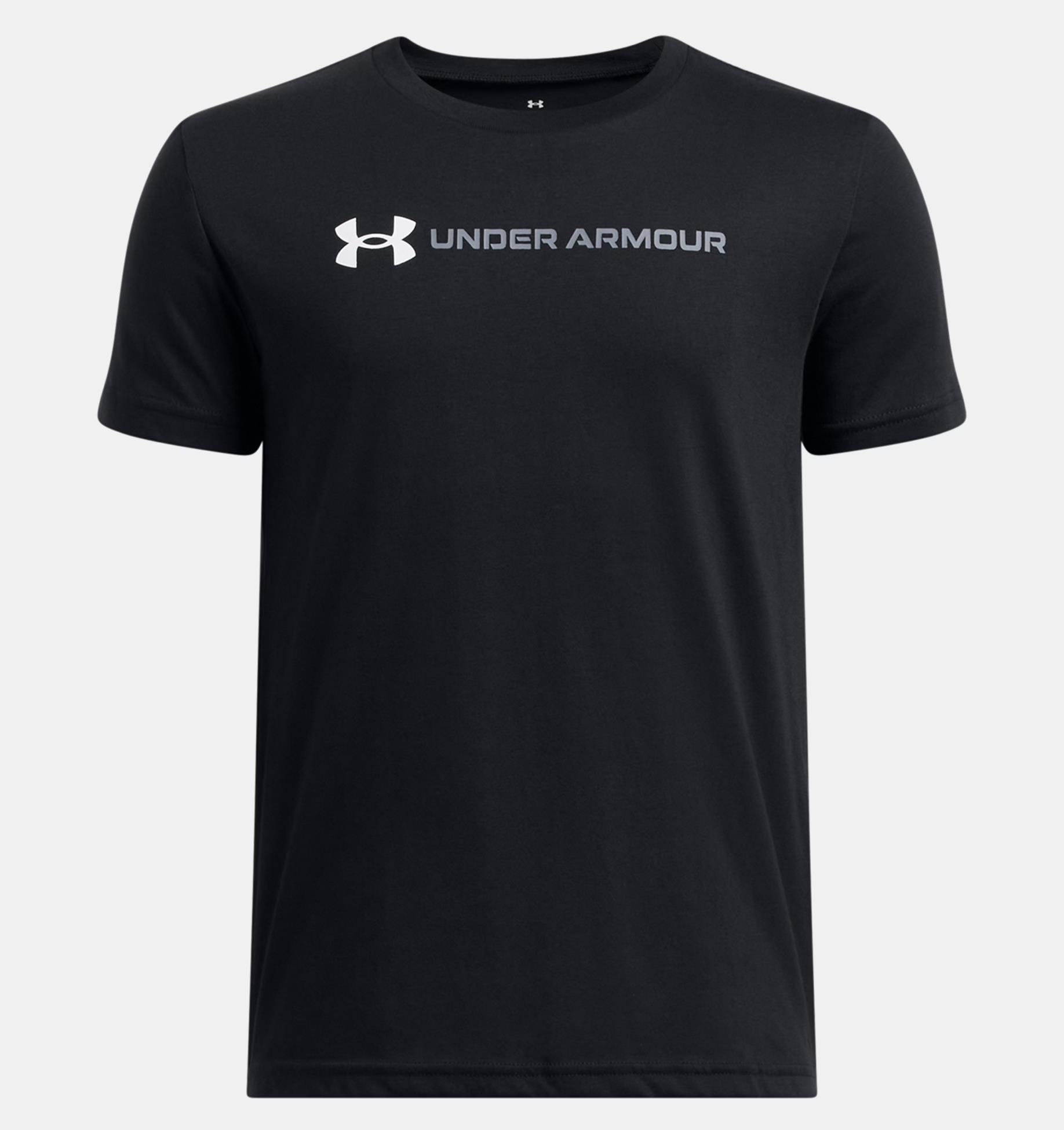 Under Armour Boys Logo Wordmark Short Sleeve Tee 001 Black