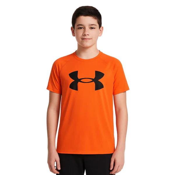 Under Armour Boys Tech Big Logo Short Sleeve Tee 847 Fire