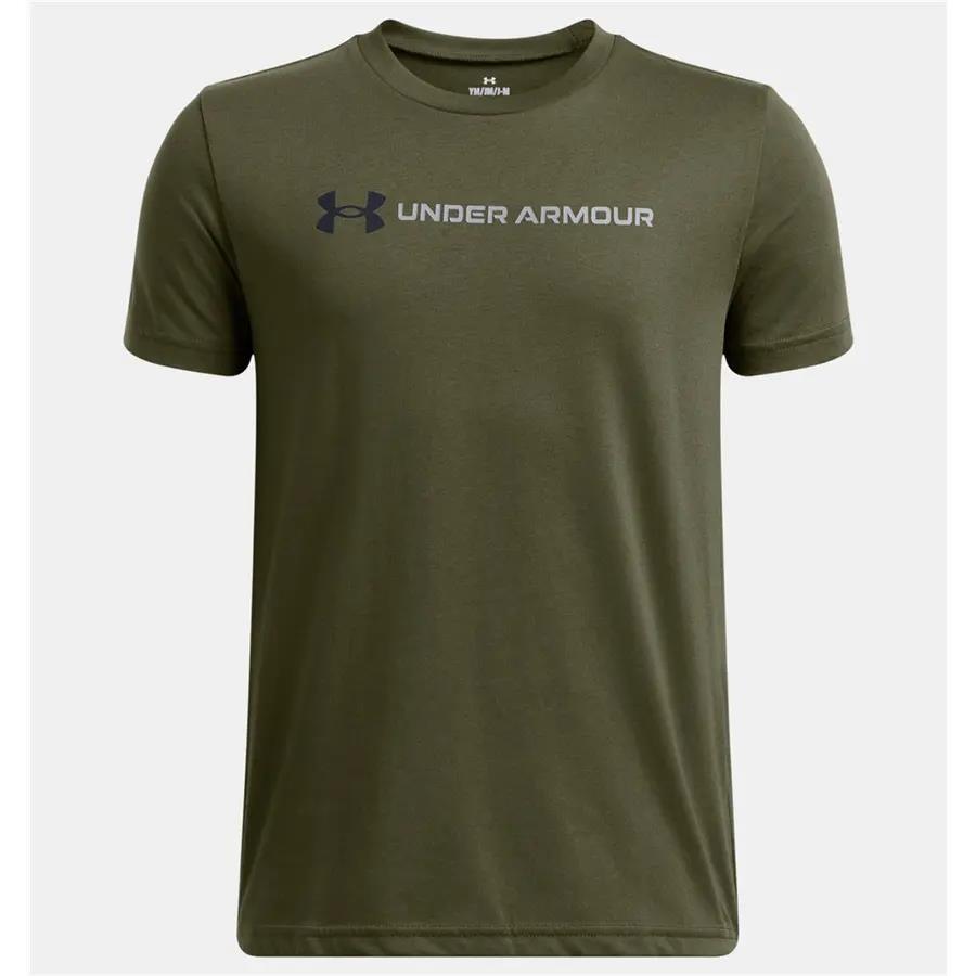 Under Armour Boys Logo Wordmark Short Sleeve Tee 390 Marine