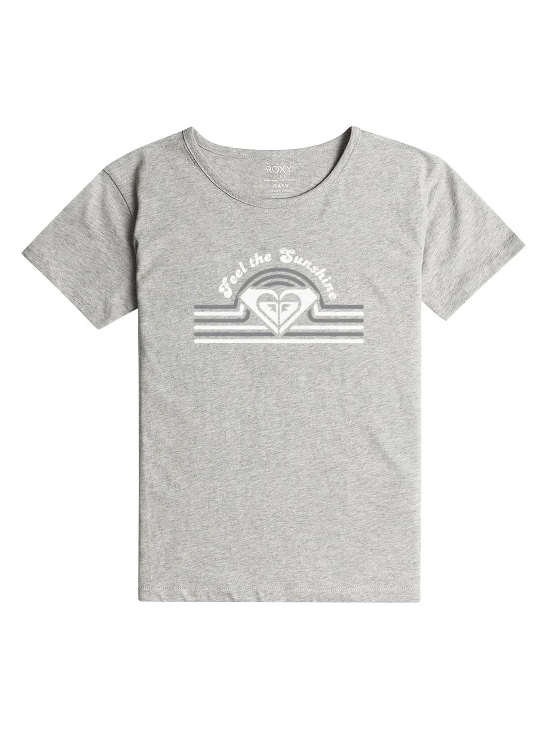 Roxy Girls Rainbow Life Short Sleeve Tee Grey Mel
