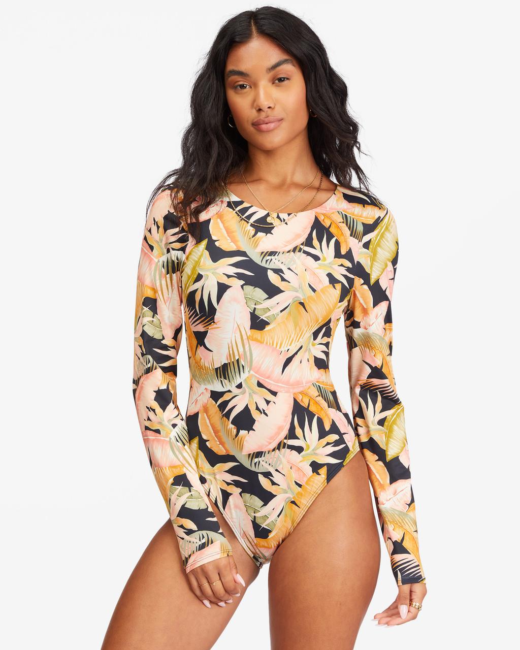 Billabong Womens Wave Tribe Long Sleeve Swimsuit Jungle Night